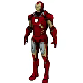 Iron Man Character From Games And Movies With Red Gold Armor And Chest Reactor