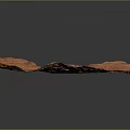 Red Scenic Landscape with Textured Surface and Gullies in Mountainous Terrain