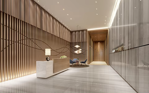 modern lobby elevator lobby 3d model