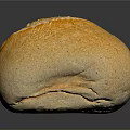 Fresh Round Golden Artisan Bread With Crusty Texture And Reflection 3d model