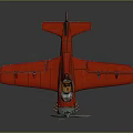 Red Vintage Passenger Biplane With Propeller Engine Open Cockpit And Orange Seats