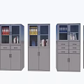 Metal Bookcases With Glass Doors And Drawers For Office Folders And Books