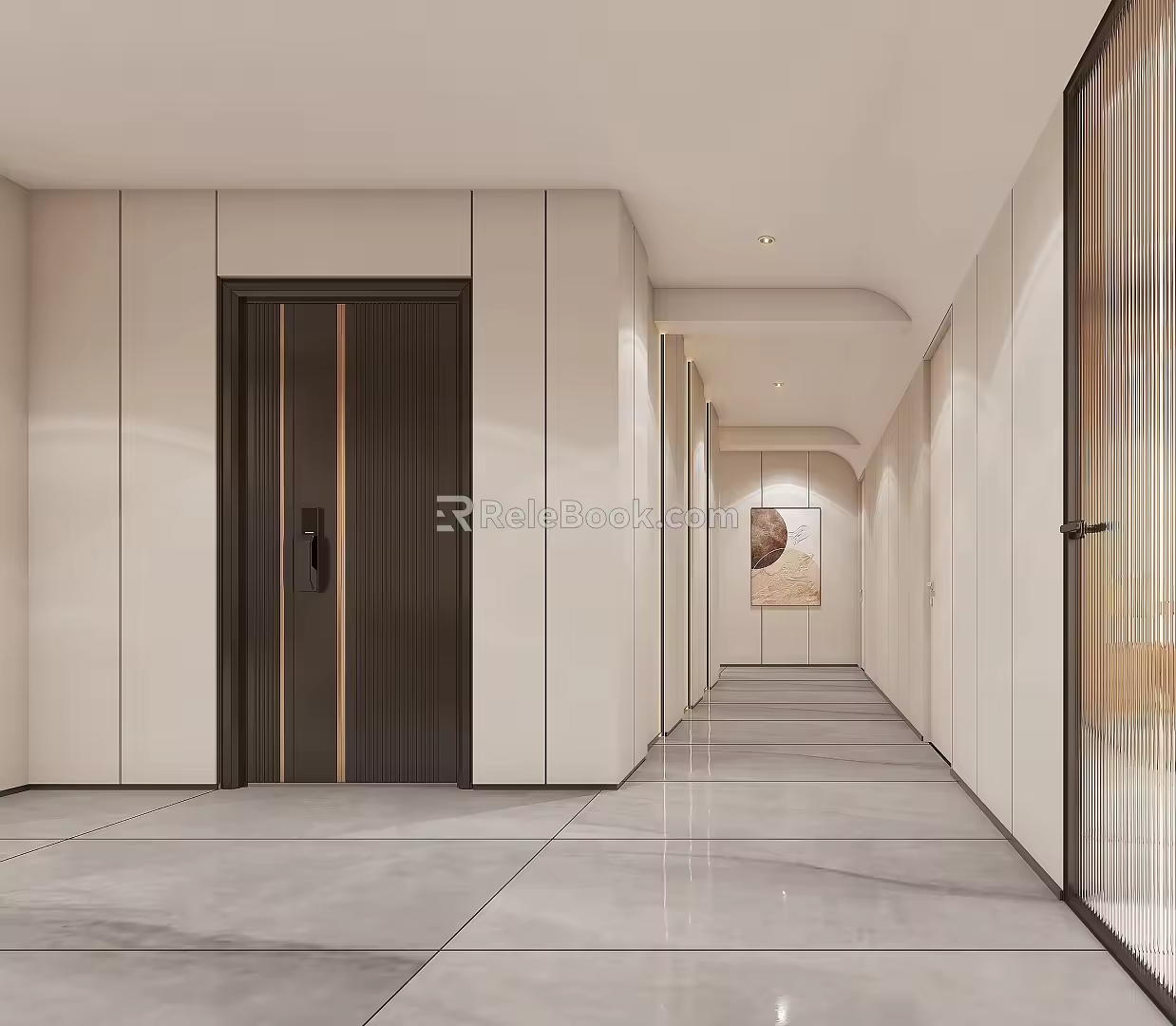 Modern Aisle Simple Corridor Minimalist Corridor Aisle Corridor Background Wall 3d model
