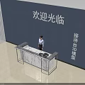 Modern Reception Desk 3D Model With Elegant Marble Countertop In Lobby Design