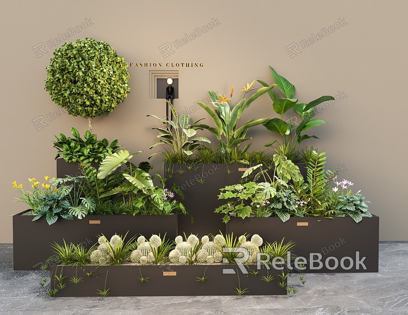 Green Plant Flower Box Indoor Plant Landscaping Plant Combination Plant Pile Flower Pond Flower Box model