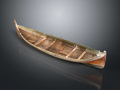 Traditional Wooden Boat Structure As Water Transportation Vehicle With Classic Design 3d model