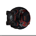 Advanced Spherical Cosmic Probe With Red Black Exterior And Multiple Sensors