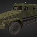 Military Green Armored Vehicle With Heavy Duty Tires And Reinforced Body