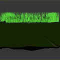 3D Green Scene Component With Rectangular Base And Grass Like Structures