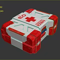 Portable Red And White First Aid Kit With Red Cross Medical Emergency Supplies