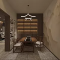Elegant Beauty Hair Salon Interior Design With Stylish Chairs And Wooden Reception Desk