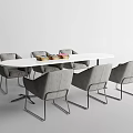 Modern Table and Chair Combination Leisure Negotiation Table 3d model