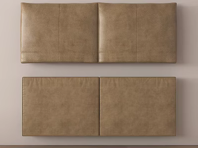 Brown Leather Bedding Headboard With Double Panel Modern Design And Soft Texture For Bedroom Decor 3d model