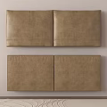 Brown Leather Bedding Headboard With Double Panel Modern Design And Soft Texture For Bedroom Decor