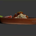 Colorful Food Plate with Fresh Lettuce Red Onion Spicy Minced Meat and Corn Kernels