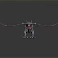 Terrifying Game Movie Character Monster With Grey Body Red Tentacles Sharp Teeth And Claws
