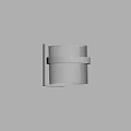 Modern Wall Lamp With White Glass Shade And Silver Metal Ring On Gray Wall