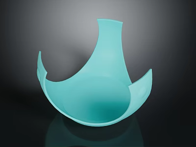 Light Blue Modern Decorative Ornament With Curved Design For Stylish Home 3d model
