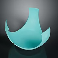 Light Blue Modern Decorative Ornament With Curved Design For Stylish Home