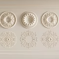 Gypsum lamp panel carved lamp panel chandelier base round lamp panel gypsum component 3d model