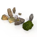 Various Colored Natural Stones Collection With Different Shapes And Textures