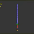 Purple Crystal Sword with Golden Hilt and Shiny Blade Fantasy Weapon Design