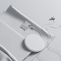Portable Audio Accessories With Headphones Speaker And Laptop In Leather Case