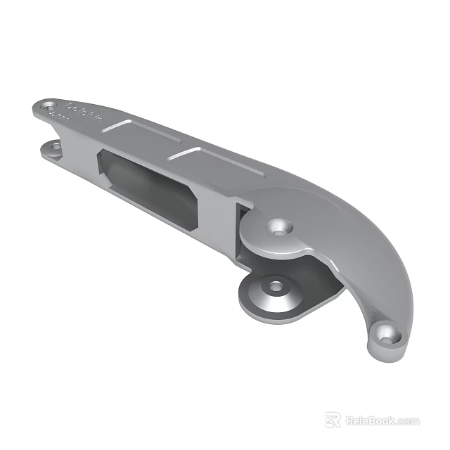 Metal Mechanical Bracket Part With Structural Holes And Curved Design 3d model 