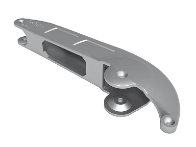 Metal Mechanical Bracket Part With Structural Holes And Curved Design 3d model