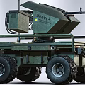 BRUEL1 Unmanned Green Weapon Platform With Multi Wheeled Design And Mounted Gun
