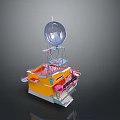 Creative Architectural Model With Colorful Structure Transparent Sphere And Stairs