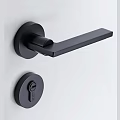 Black Modern Interior Door Handle Design With Keyhole Lock For Home Use