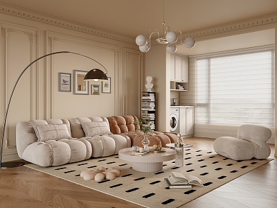 Cream wind living room model