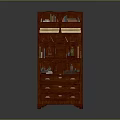 Classic Wooden Writing Desk With Bookcase Multiple Storage Drawers Books And Stationery On Top