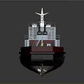 3D Model Tugboat Water Transport With Red Superstructure Yellow Equipment On Deck And Staircase