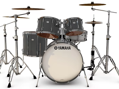 Professional Yamaha Drum Set With Complete Cymbals And Hardware Musical Instrument Kit 3d model