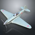 Vintage Propeller Airplane Model With Light Colored Body Red Star Symbols On Wings And Tail