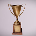 Modern Trophy Podium Cartoon Trophy 3d model