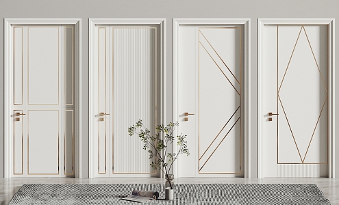 Door Single Door Wooden Door Bedroom Door 3d model