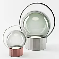 Modern Table Lamps With Glass Globe Shades Metal Frames And Concrete Bases