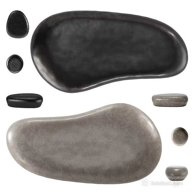 Black And Gray Irregular Shape Coffee Table With Tray Design For Modern Living Room 3d model 
