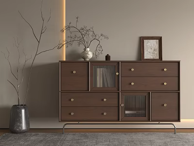 Ancient Style Cabinet End View Cabinet Ancient Style Side Cabinet Simplified Style Integrated Cabinet Home Cabinet 3d model