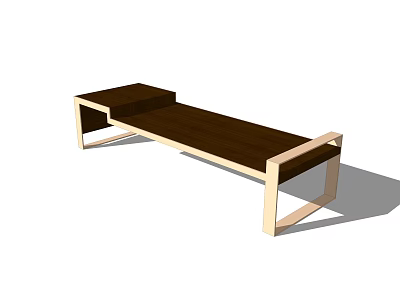 Modern Wooden Bench With Simple Design Sturdy Frame And Smooth Surface 3d model