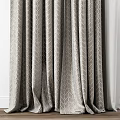 Gray Textured Thick Curtains With White Sheer Curtains For Window Decoration