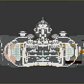 Multicolored 3D Model Spaceship With Complex Interstellar Structure For Space Exploration