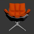 Modern Stylish Red Chair With Unique Design And Silver Metal Legs