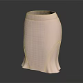 Pink High Waist Fitted Skirt with Flared Hem and Stretchy Fabric
