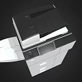 Modern printer copier laser printer printing and copying all-in-one machine low face number low model simple model game sub-era film and television level super realistic 3d model