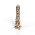 Stone Obelisk Decorative Structure With Stacked Stone Blocks And Square Base 3d model