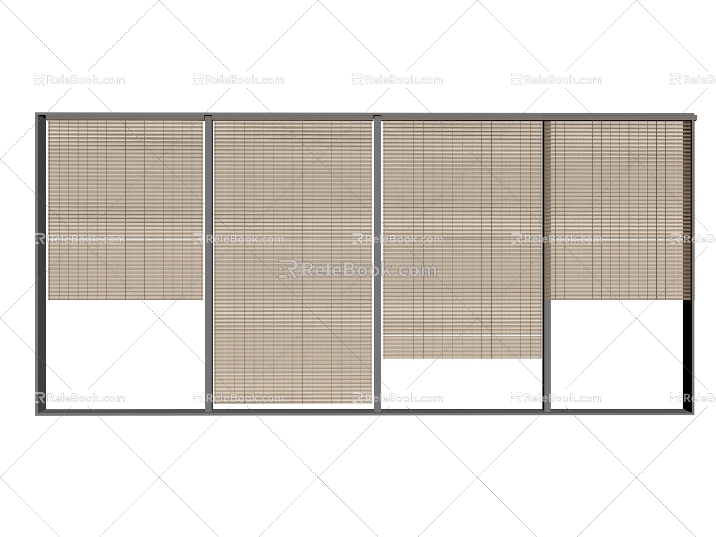 New Chinese-style Venetian Blinds Roller Blinds 3d model